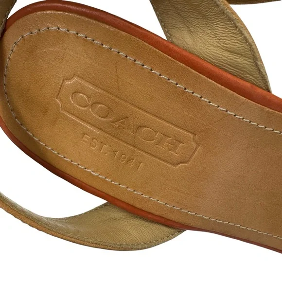 COACH Morgan Strappy Cork Wedges Heels Size 6.5 Floral Shoes - Picture 7 of 15